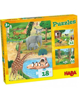 Puzzle 3 en 1 - Animales -...
