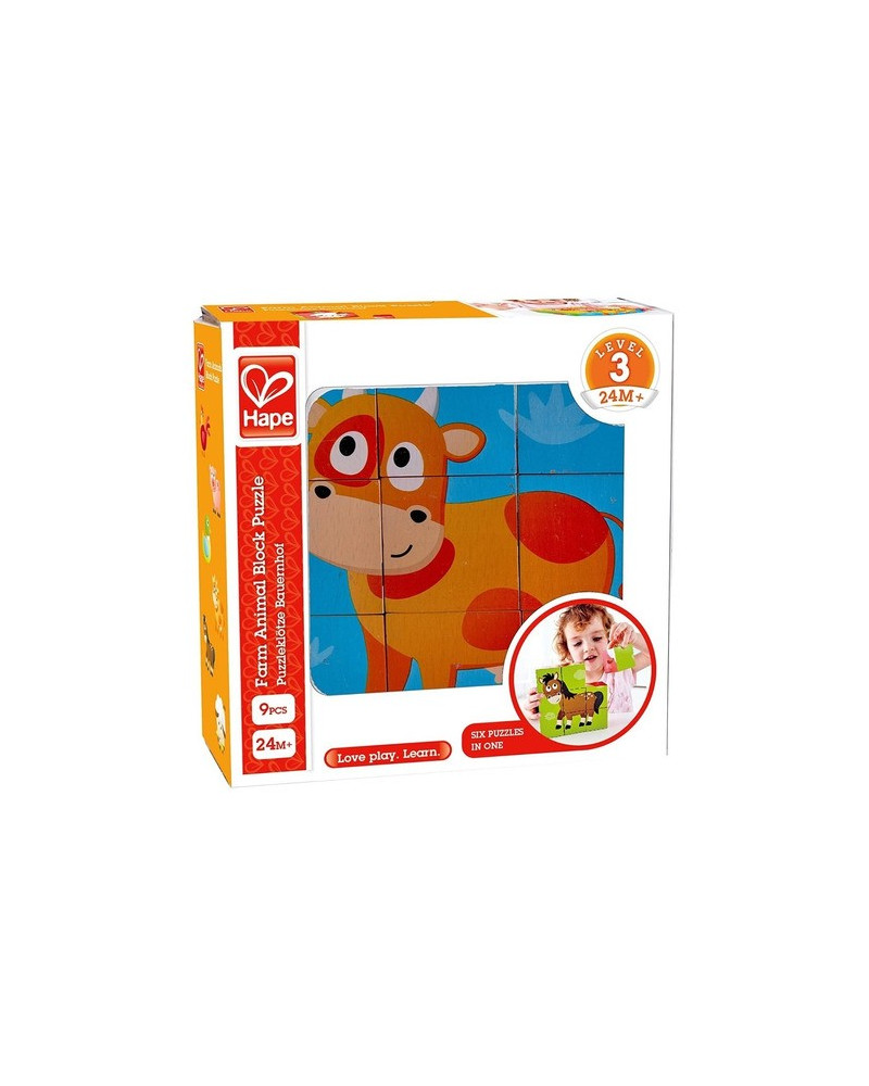 Puzzle De Bloques - Animales De La Granja - Hape