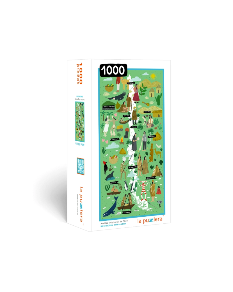 Puzzle 1000 piezas - Mapa de Chile Pueblos Originarios - La Puzzlera