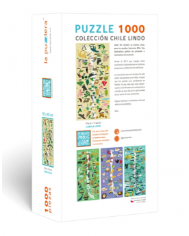 Puzzle 1000 piezas - Mapa de Chile Flora y Fauna - La Puzzlera