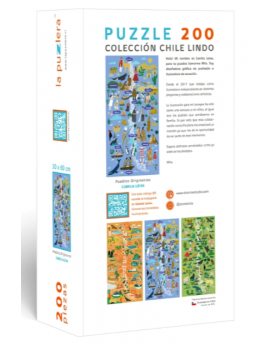 Puzzle 200 piezas - Mapa de Chile Pueblos Originarios - La Puzzlera