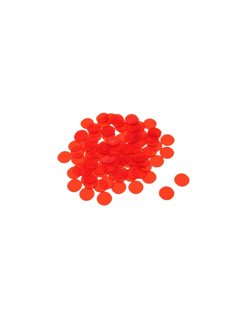 Fichas Plásticas 15mm Rojas (25 Unidades)