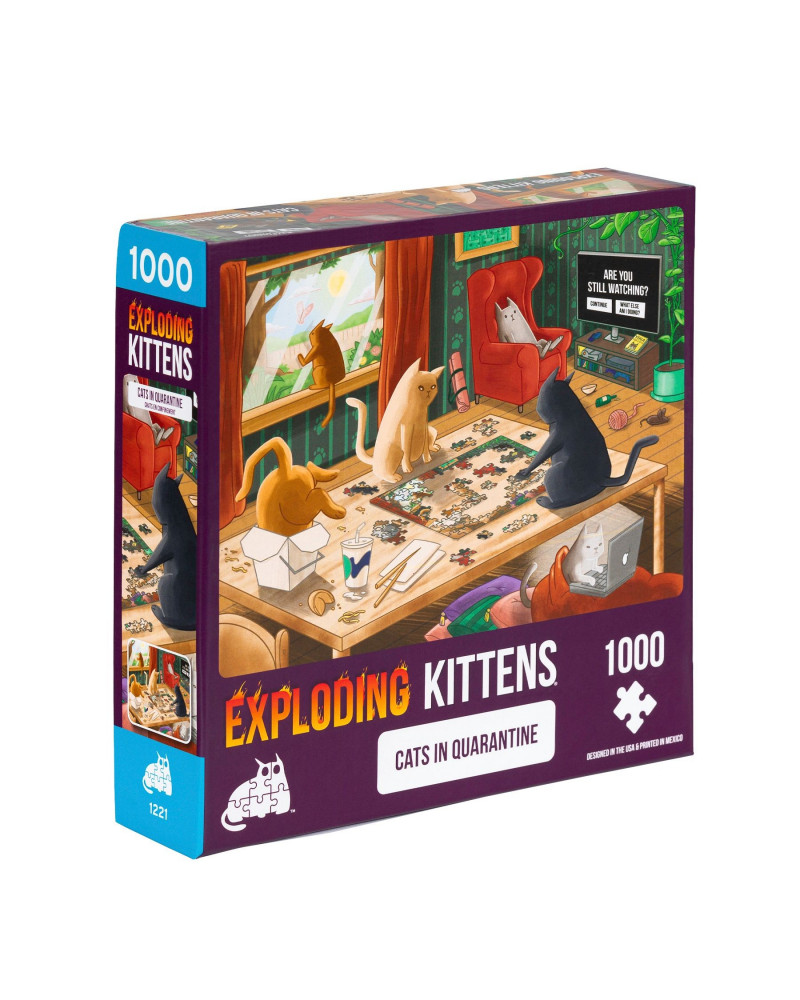Puzzle Exploding Kittens 1000 Piezas - Cats in Quarantine - Asmodee