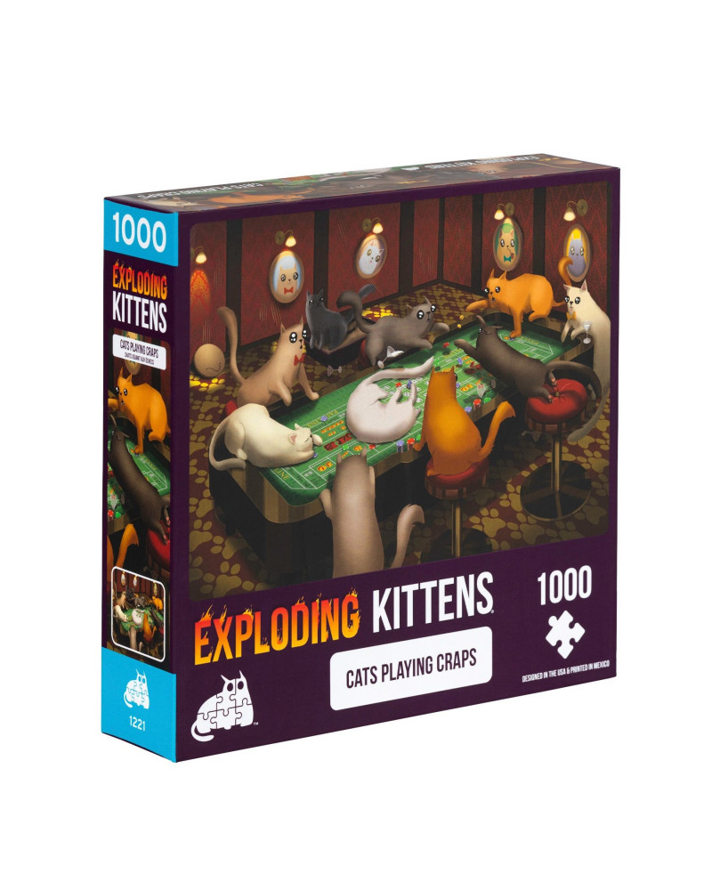 Puzzle Exploding Kittens 1000 Piezas - Cats Playing Craps - Asmodee