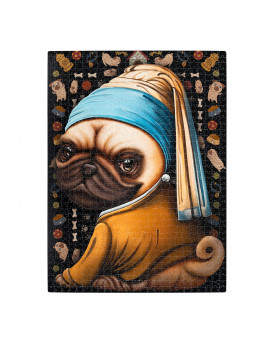 Puzzle Exploding Kittens 1000 Piezas - Pug With A Pearl Earring - Asmodee