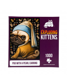 Puzzle Exploding Kittens 1000 Piezas - Pug With A Pearl Earring - Asmodee