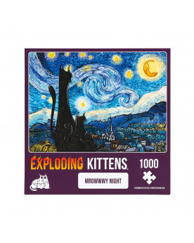 Puzzle Exploding Kittens 1000 Piezas - Mrowwwy Night - Asmodee