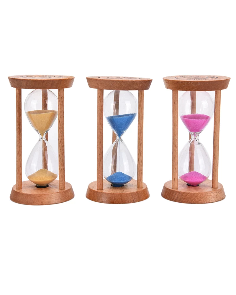 Reloj de Arena colores 3 Minutos - Madera