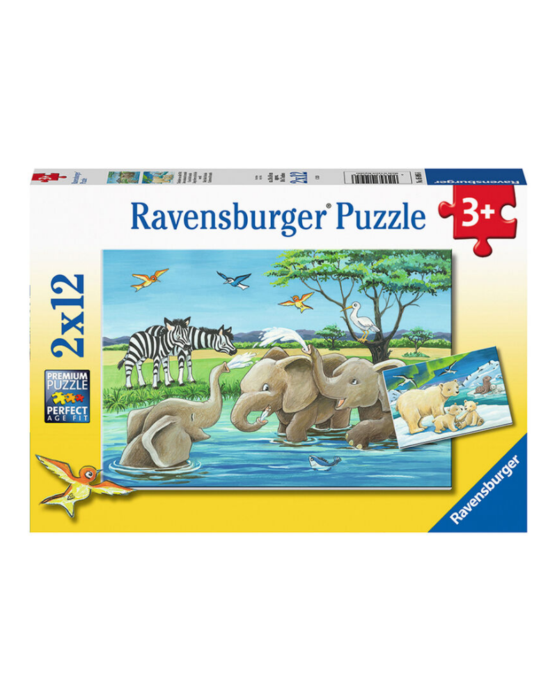 Puzzle 2x12 piezas - Cachorros del Mundo - Ravensburger