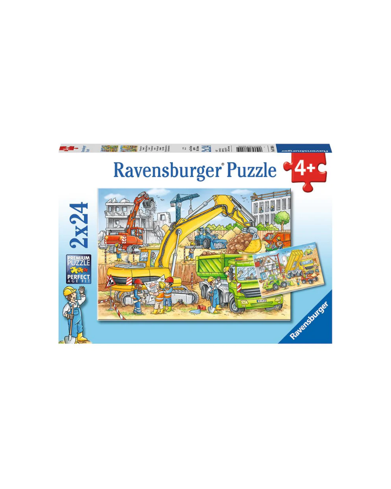 Puzzle 2x24 piezas - Sitio de Construcción - Ravensburger