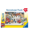 Puzzle 2x24 piezas - Con los Bomberos - Ravensburger