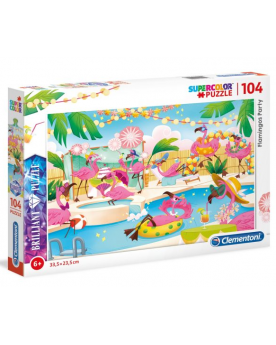 Puzzle 104 piezas - Flamingos Party - Clementoni
