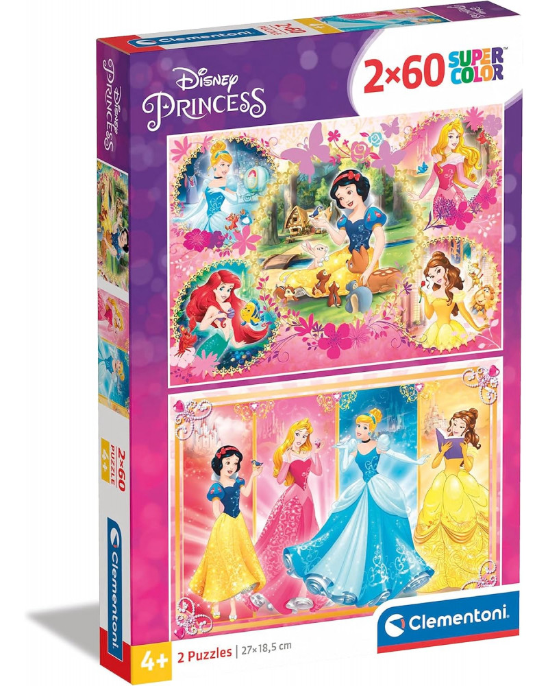 Puzzle 2x60 Piezas - Princesas Disney - Clementoni [07133]