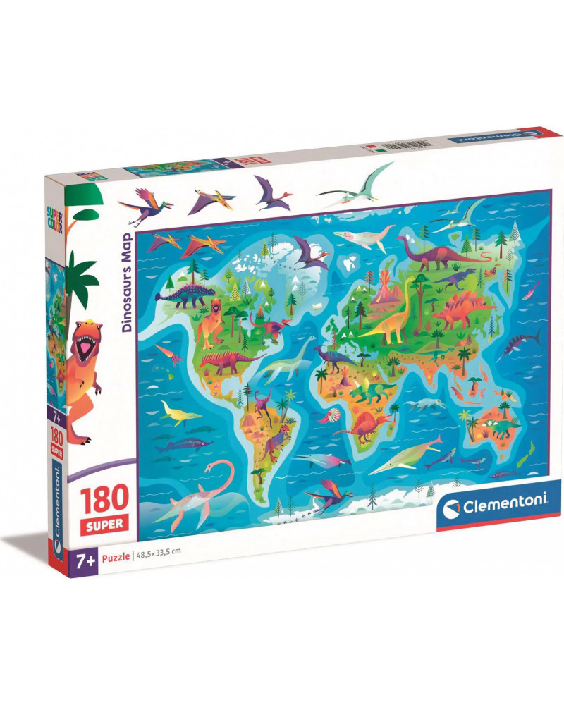 Puzzle 180 Piezas - Dinosaurs Map - Clementoni [29790]