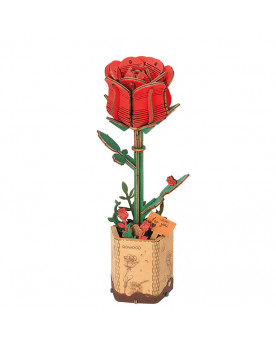 Puzzle 3D - Flor de Madera - Red Rose - Rowood