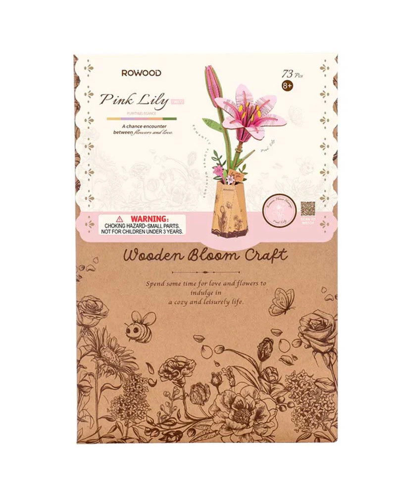Puzzle 3D - Flor de Madera - Pink Lily - Rowood