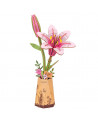 Puzzle 3D - Flor de Madera - Pink Lily - Rowood