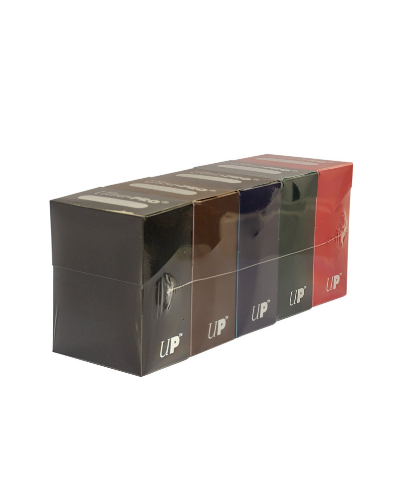 Deck Box Bundle Dark Colors (Display 5 un azul, verde oscuro, negro, rojo y café)