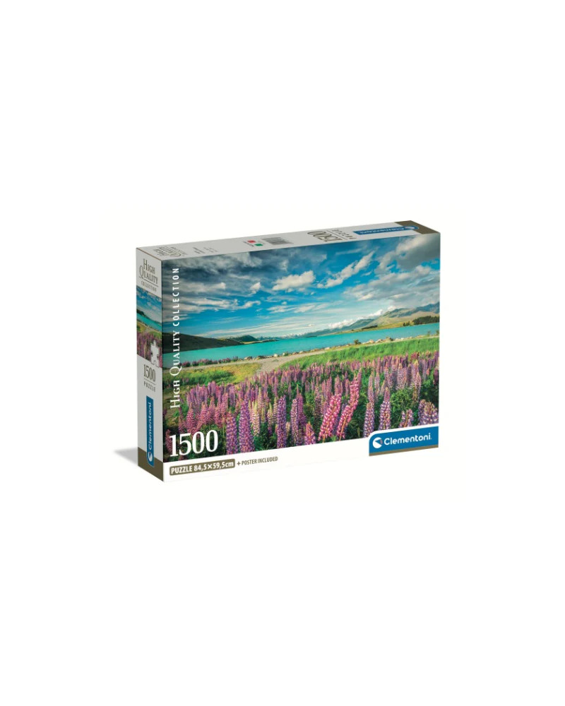 Puzzle 1500 piezas - Lupins en Lago Tekapo - Clementoni [31731]
