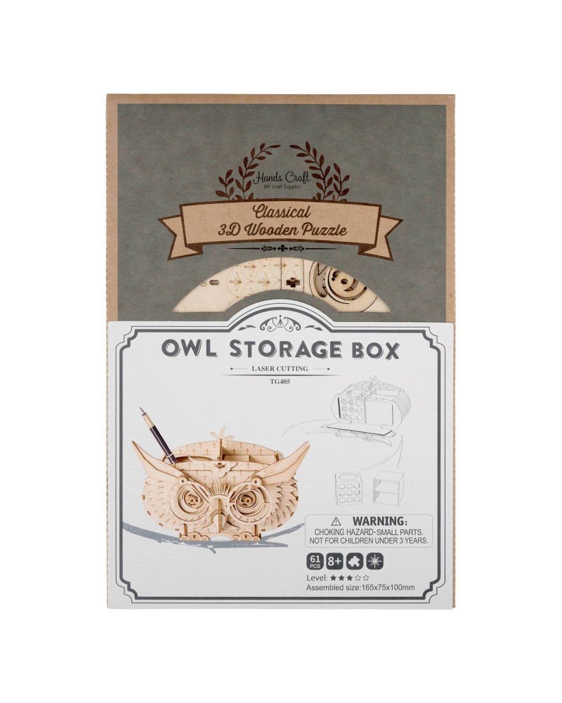 Puzzle 3D - Owl Storage Box - Rolife [TG405]