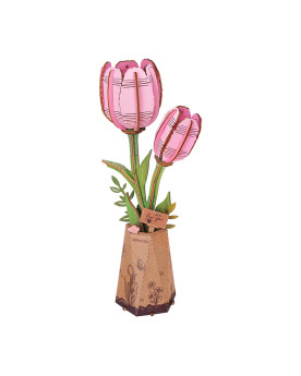 Puzzle 3D - Flor de Madera - Pink Tulip - Rowood