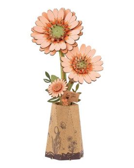 Puzzle 3D - Flor de Madera - Orange Gerbera - Rowood