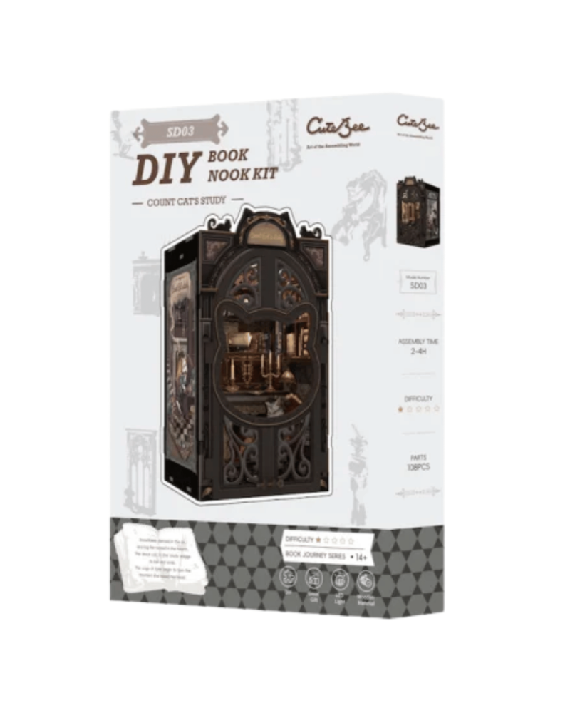 Puzzle 3D - Separador de Libros - Count Cat's Study - CuteBee [SD03]