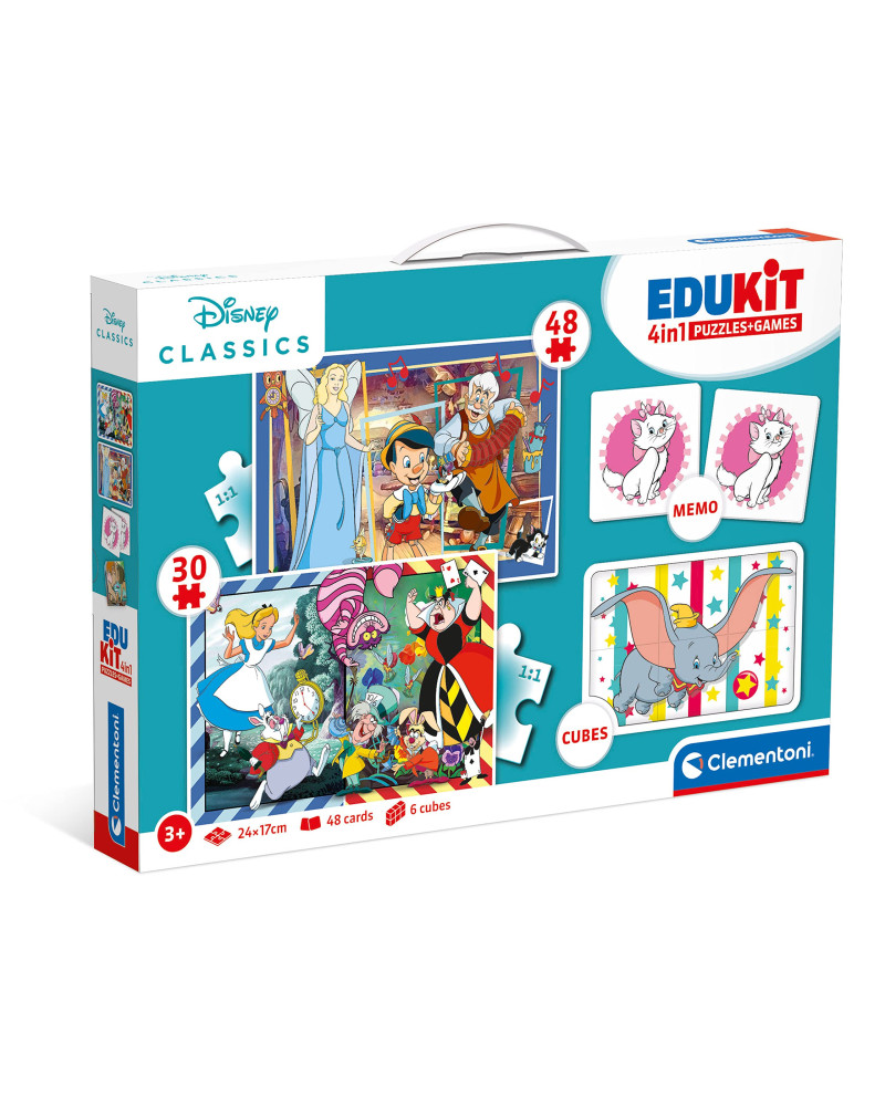 Puzzles + Juegos Edukit 4 en 1 - Disney Classics - Clementoni [18290]