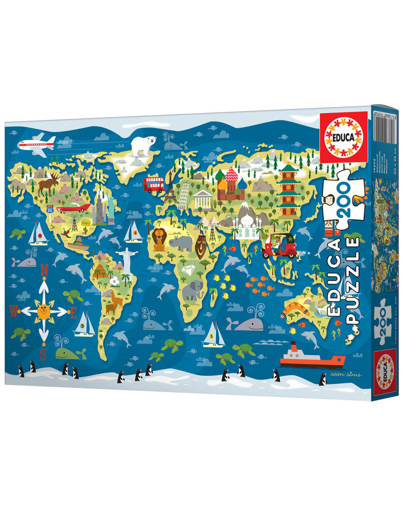 Puzzle 200 Piezas - Mapamundi - Educa
