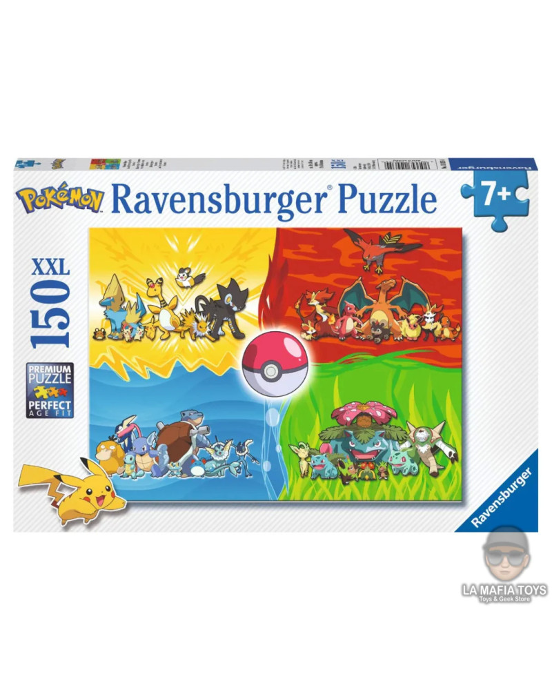 Puzzle 150 piezas XXL - Los Diferentes Tipos de Pókemon - Ravensburger