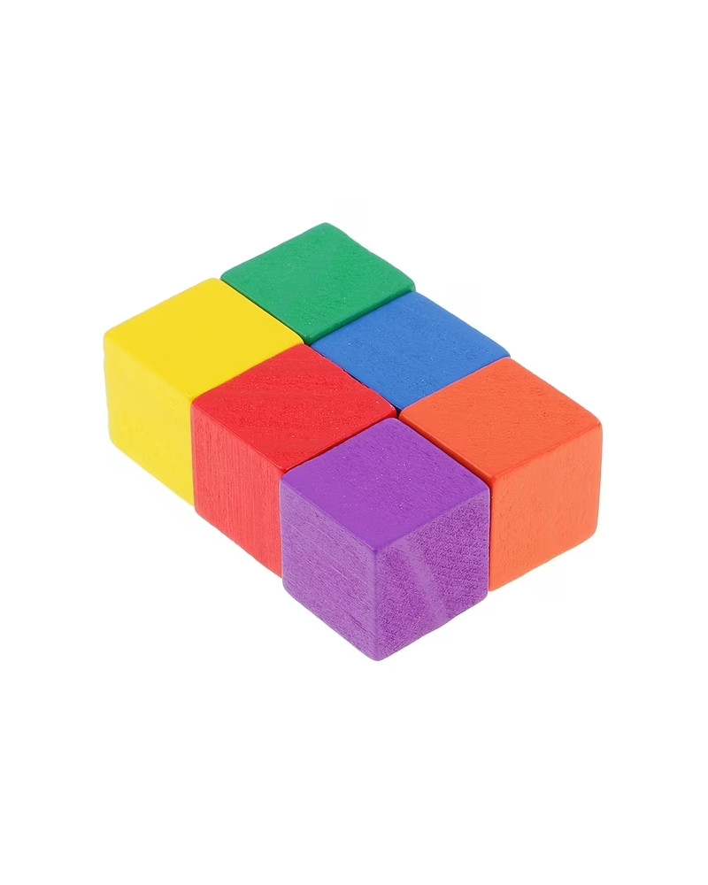 Cubos de Madera Multicolor 20mm (6 Unidades)