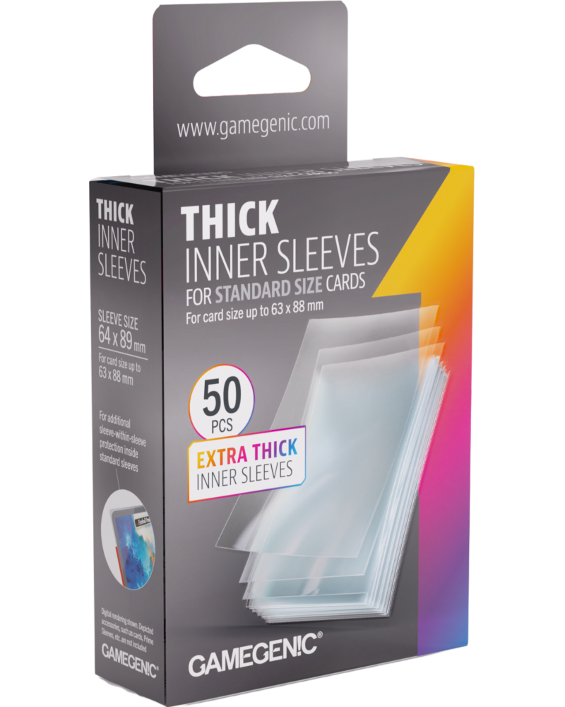 Protectores GameGenic Thick Inner Sleeves (Cartas hasta 64x89 mm)