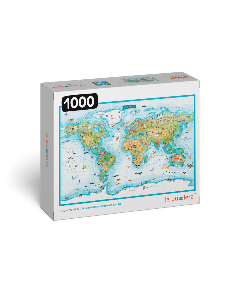 Puzzle 1000 piezas - Mapa Mundi - La Puzzlera