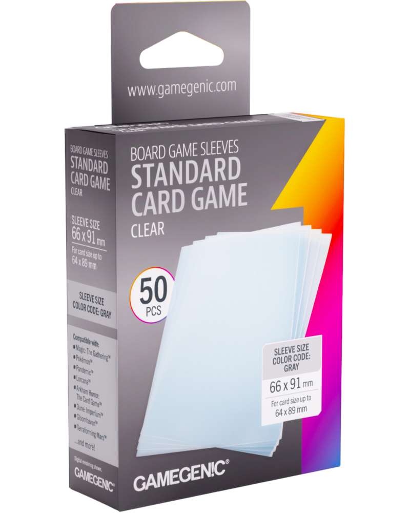Protectores GameGenic Standard Card Game Clear (Cartas hasta 64x89 mm)