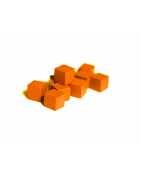 Cubos de Madera 10mm Naranjo (10 Unidades)