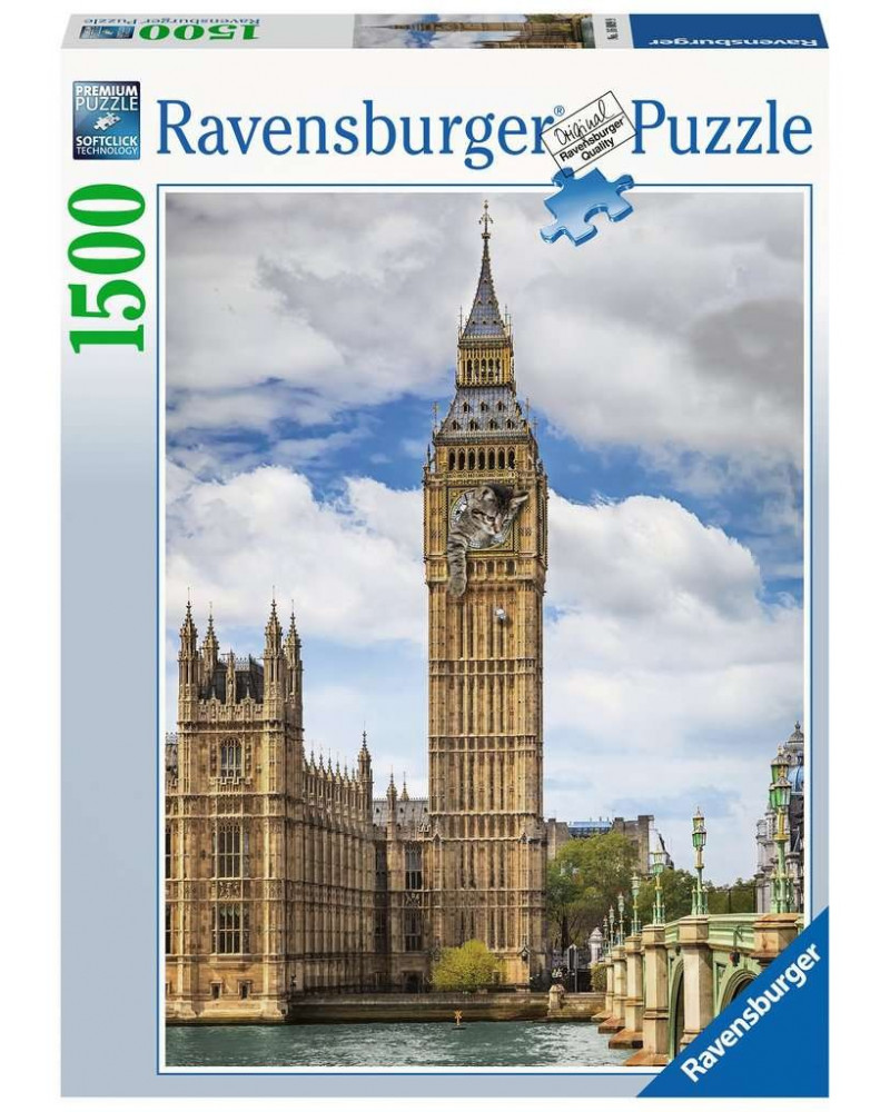 Puzzle 1500 piezas - Gracioso Gato En El Big Ben - Ravensburger