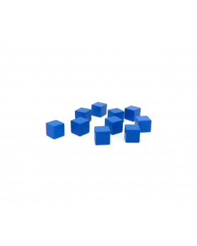 Cubos de Madera 10mm Azul (10 Unidades)