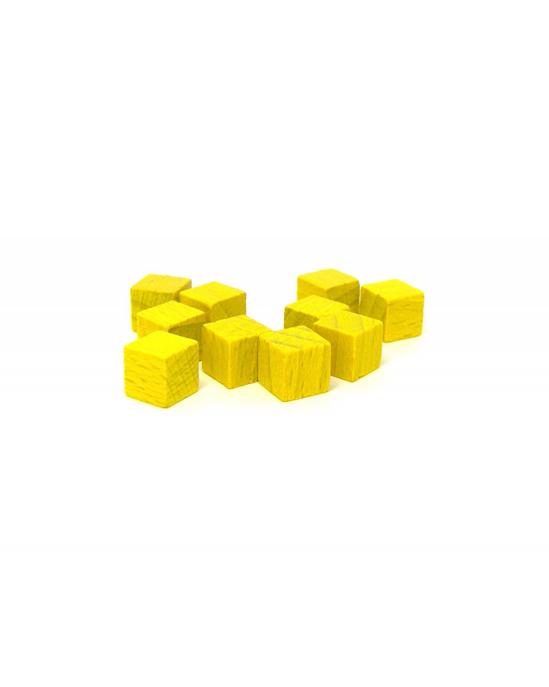 Cubos de Madera 10mm Amarillo (10 Unidades)