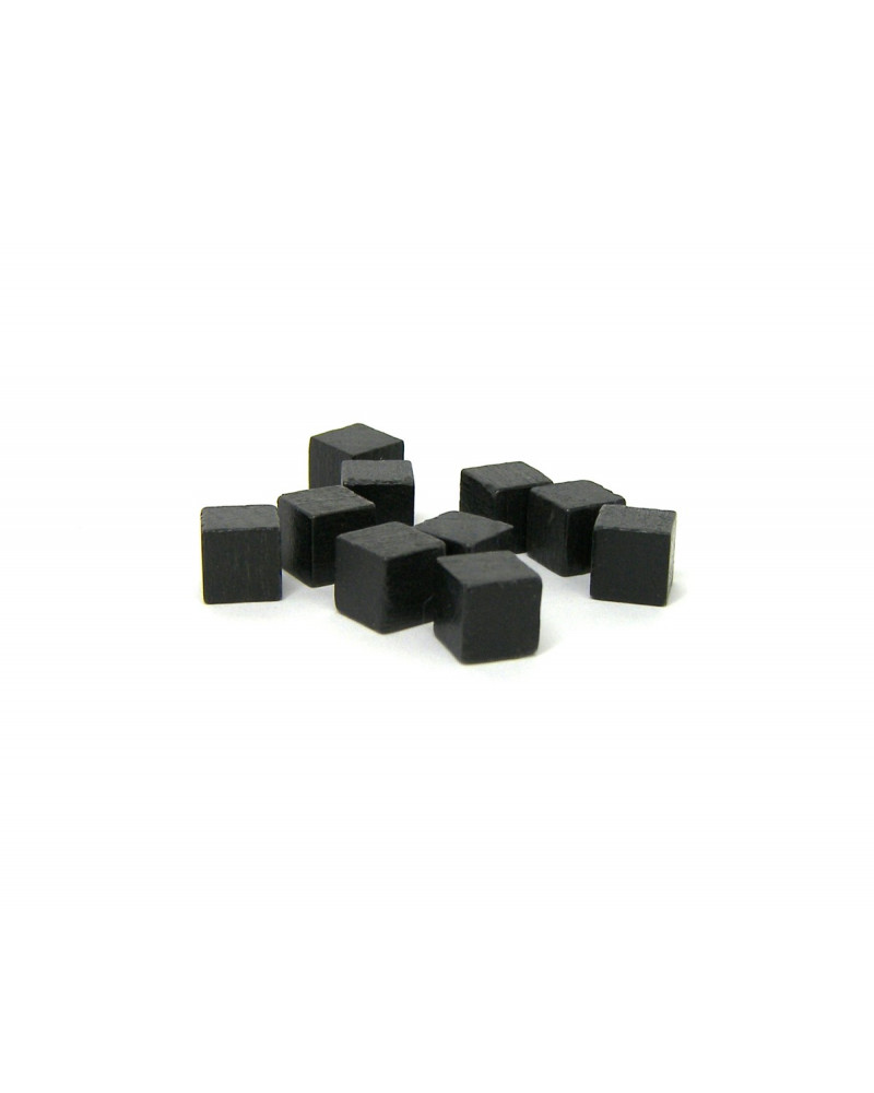 Cubos de Madera 10mm Negro (10 Unidades)