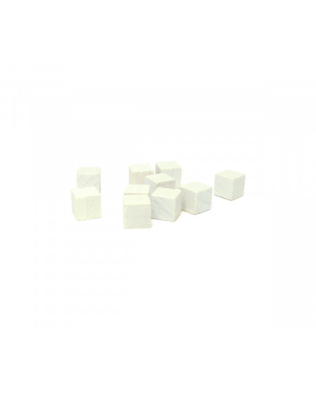 Cubos de Madera 10mm Blanco (10 Unidades)