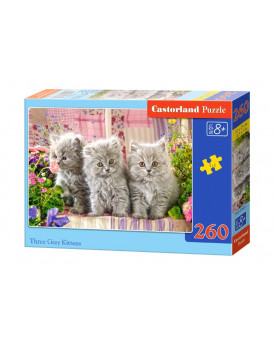 Puzzle 260 piezas - Three Grey Kittens - Castorland