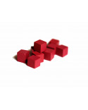 Cubos de Madera 12mm Rojo (6 Unidades)