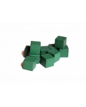 Cubos de Madera 10mm Verde (10 Unidades)